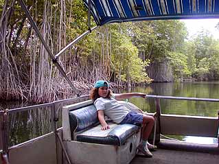 comfortable boat on the black river