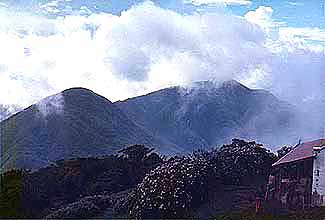 mist rising at blur mountain peak