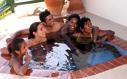 the spa can accommodate many adults too