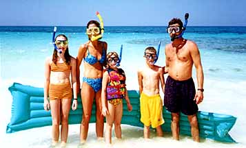 bengel family prepare for snorkling