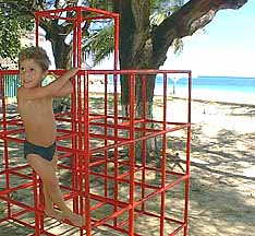 climbing frame at silver sands play area