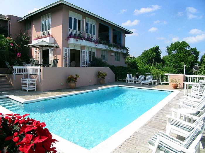 Seascape pool deck view of villa