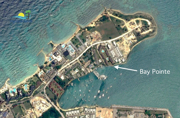 close up view of bay pointe apartments on the caribbean sea