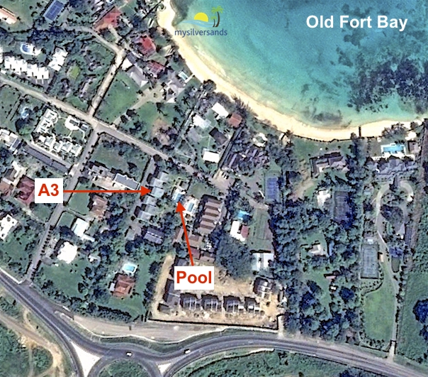 map showing condo rios in old fort bay