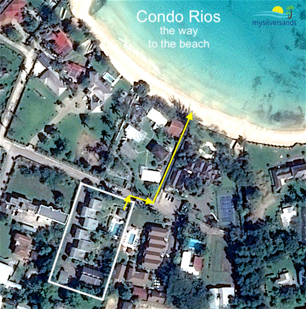 the directions to the beach as shown on google earth view