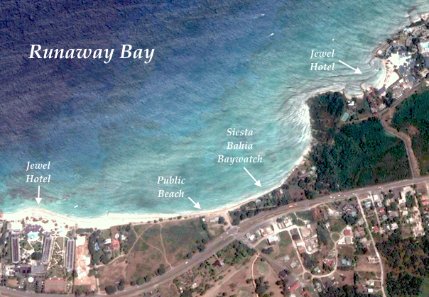 map of runaway bay in St ann jamaica