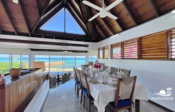 dining room with sea view