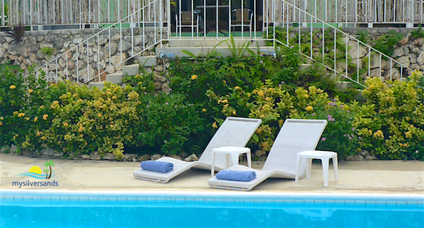 lounge chairs poolside
