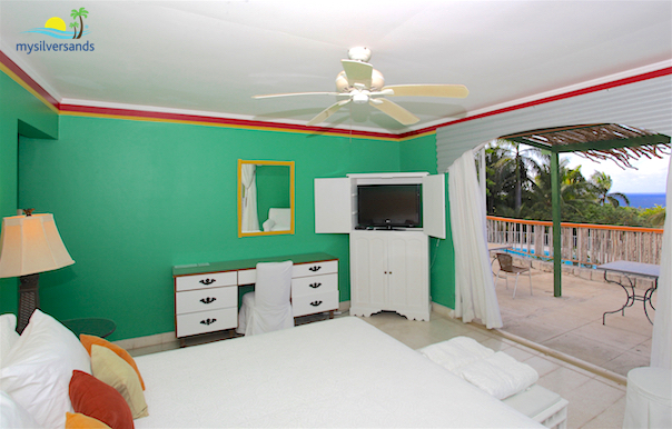 reggae bedroom with cable television