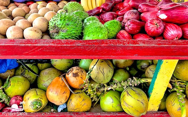 fruits on a roadside stand