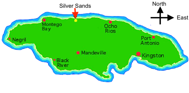 map of jamaica with major towns