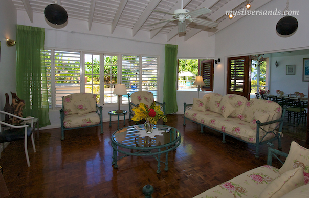 living room at beach haven villa in silver sands jamaica