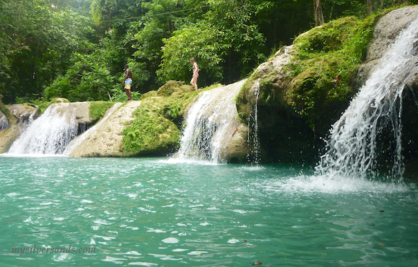 the first waterfall and blue hole