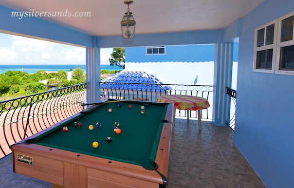 pool table at blue moon villa in silver sands jamaica