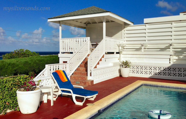 close up of gazebo and pool at blue vista villa in jamaica