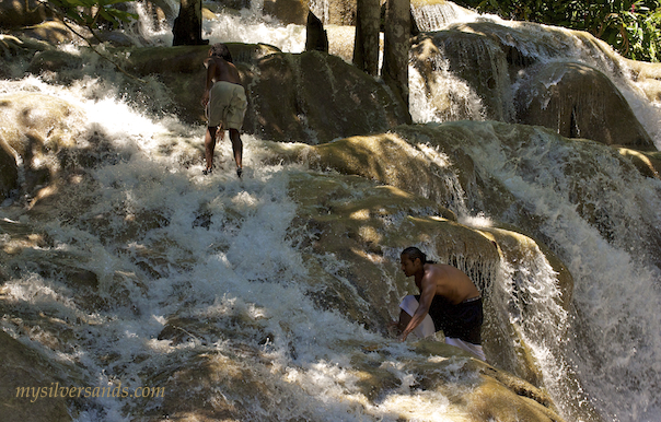climbing Dunn's River Falls Jamaica