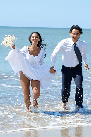 Free Weddings In Silver Sands Villas Jamaica Destination Wedding Running On Beach