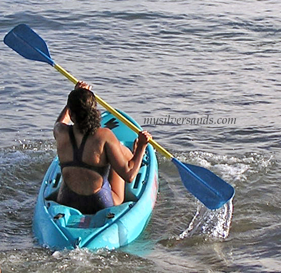 indian woman kayaking at silver sands villas jamaica