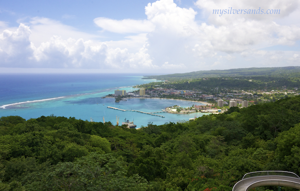 view of ocho rios and the coastline to the east from mystic mountain in jamaica