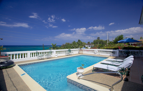private pool and sea view at oh boy, silver sands villas jamaica