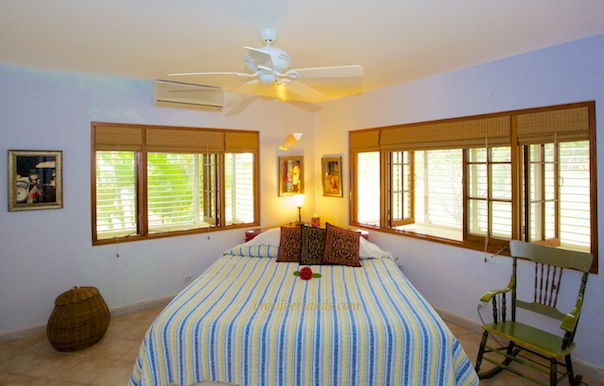 rock hill villa is furnished with a king bed