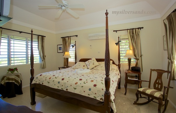 master bedroom of seascape villa at silver sands jamaica