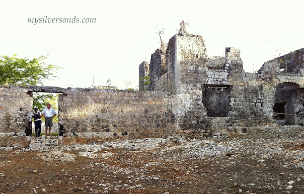 close-up of north side of the ruins of stewart castle, near flamouth and silver sands jamaica