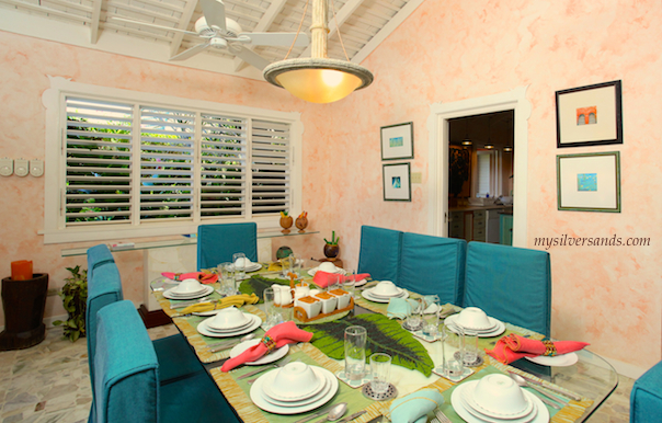 dining room at summertime villa in silver sands jamaica