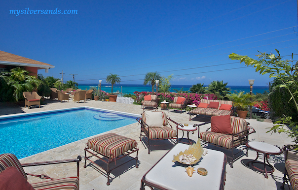 pool and sea view at summertime villa silver sands jamaica