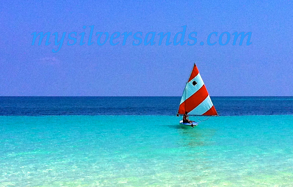 sunfish sailboat sailing into silver sands jamaica