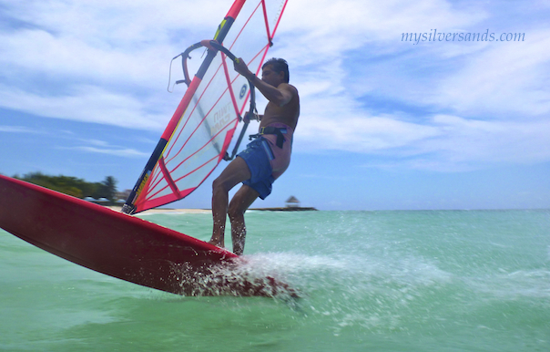 windsurfing on vacation at silver sands jamaica villas