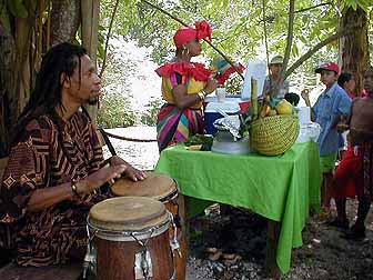 drummer and fruit lady