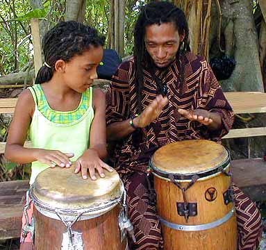 roxy jamming with drummer