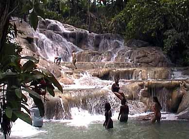 large section of dunn's river fall