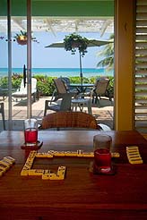 domino table in the living room at ebb tide