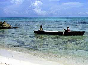 Fisherman coming into shore with their catch