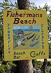 Sign for the fisherman's beach