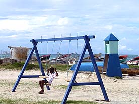 swing with fishing boats