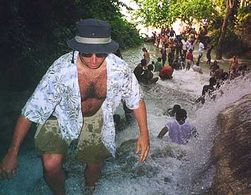 Climbing Dunn's River Falls. 