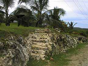 entrance steps are cut into the rocks