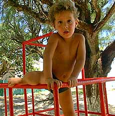 Children playing in the play area