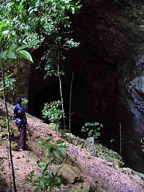 big cave from side of hill