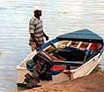 Errol getting his boat ready to take out a party on a snorkling party