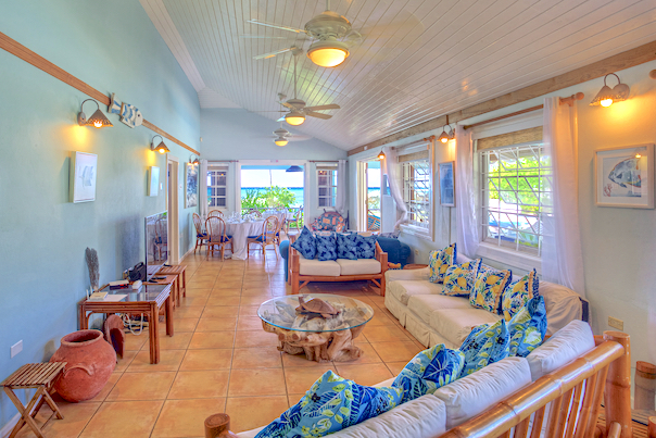 living room with sea view