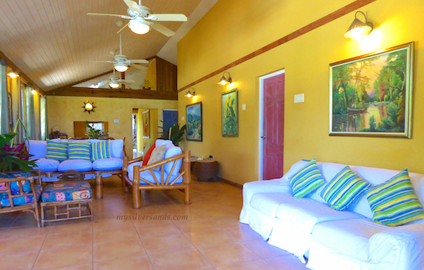 living room looking towards dining area