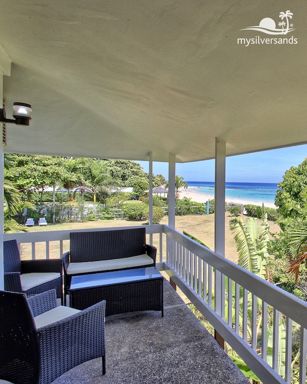balcony with seating and sea view