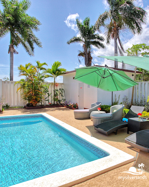 lounge area by pool