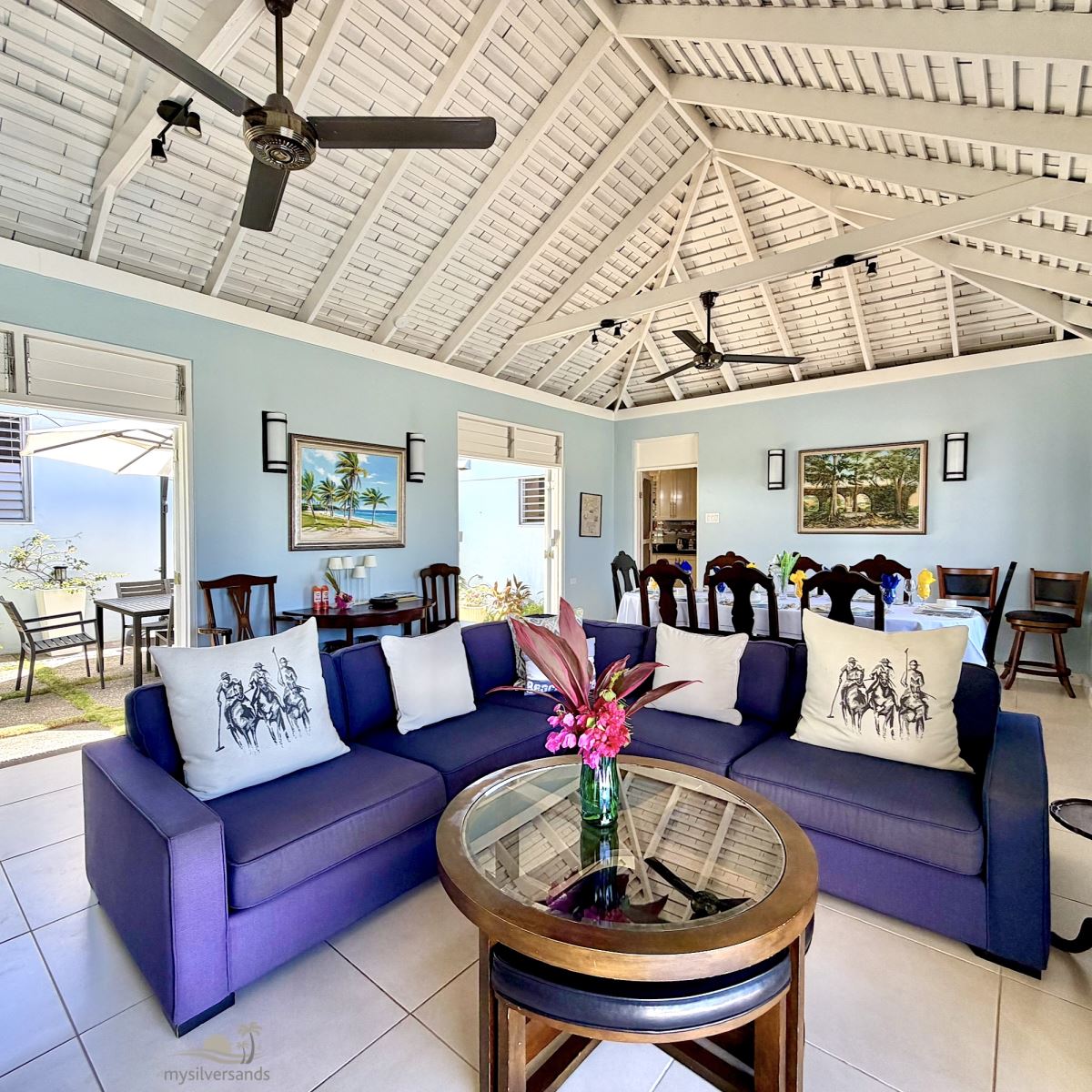 living room to courtyard