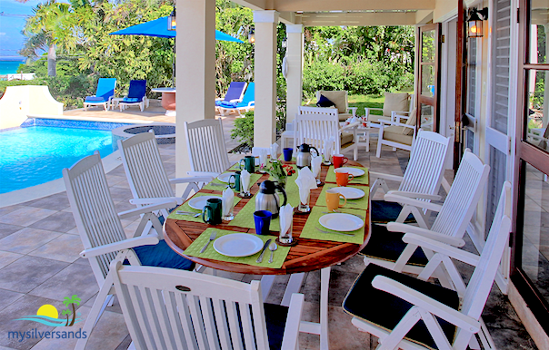 dining poolside