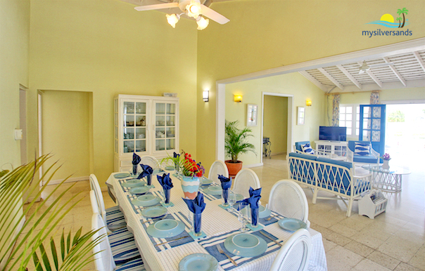 dining room adjacent the living room